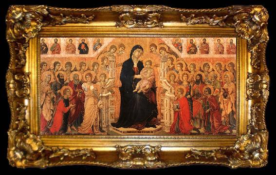 framed  Duccio di Buoninsegna Madonna and Child Enthroned with Angels and Saints, ta009-2